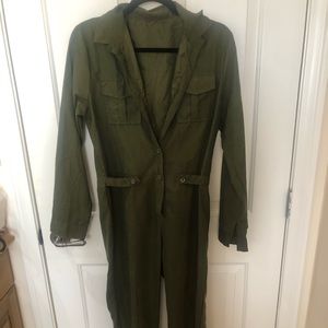 Army green lightweight jumpsuit